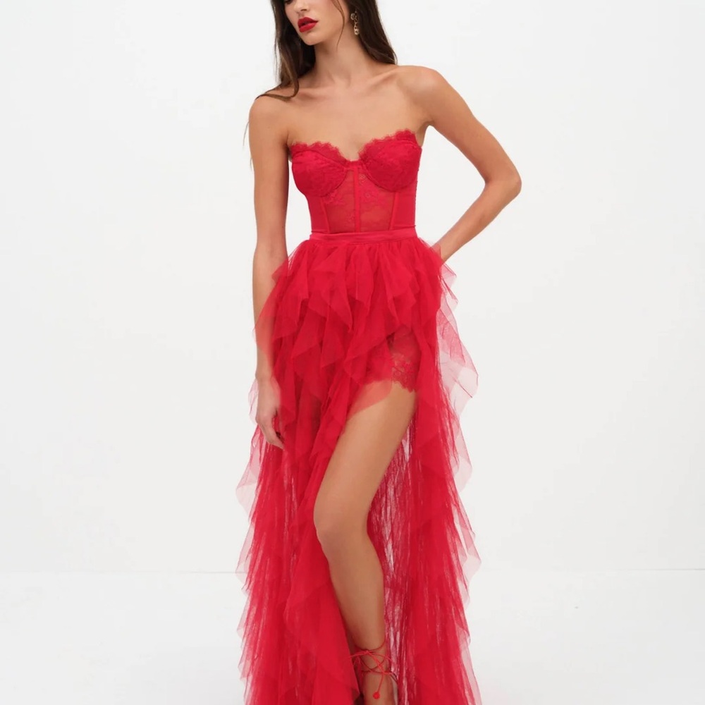 For Love And Lemons Red Maxi Dress